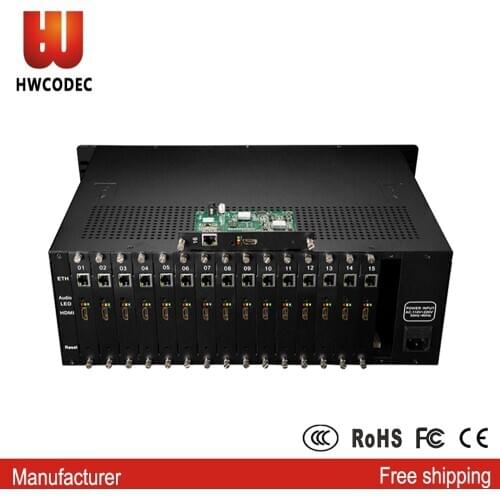 HWCODEC H3160H 16 Channels HDMI Video Encoder HDMI Loop Out OSD Encoder for IPTV Live Broadcasting Via SRT RTMP RTSP RTMPS UDP