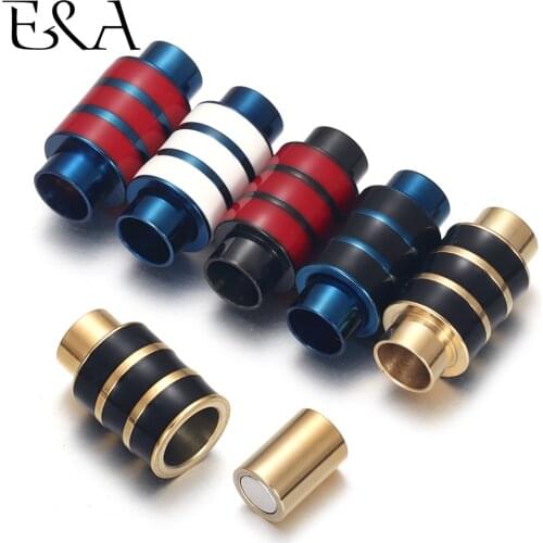 2Pcs Stainless Steel 6mm Magnetic Clasps Leather Cord Bracelet Magnet Lace Buckle Necklace DIY Jewelry Making Accessories