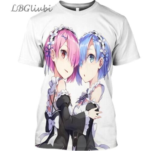 Different world life from scratch 3D printing anime T-shirt Men and women fashion anime T-shirt, casual anime sports T-shirt