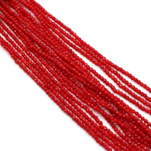 Natural Coral Beads Faceted Oblate Coral Loose Beads Necklace Accessories Charms for Jewelry Making Bracelet Earrings DIY Gift