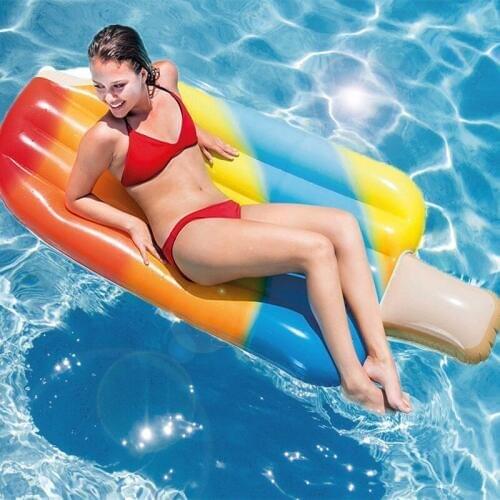 2018 New Giant Ice Cream Pool Float Inflatable Ice Block Float Mat Inflatable Popsicles Air Mattress Water Pool Floating Bed Row