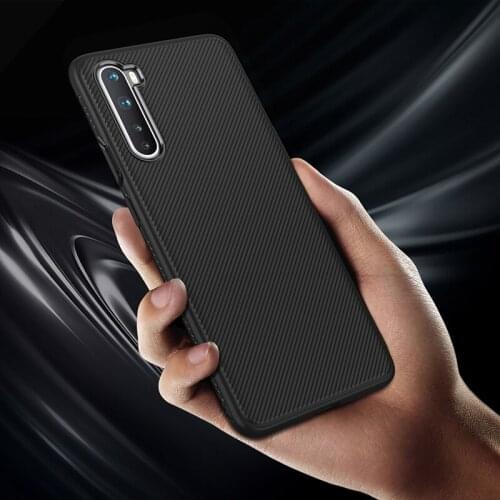 SFor OnePlus Nord 1+Nord Case lenuo Shockproof Soft TPU Carbon Fiber Brushed Back Cover Case For One Plus Nord