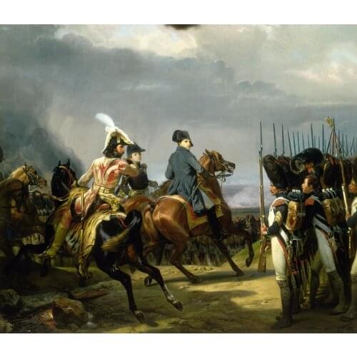 32 INCHES -TOP painting # French king Emperor Napoleon Bonaparte Napoleon at the Battle of Wagram oil painting --good quality