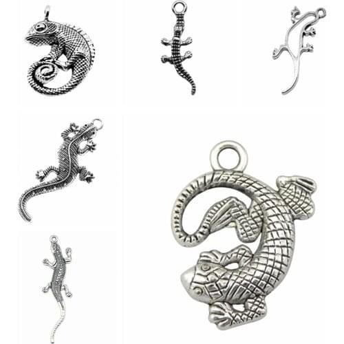 Sejuani diy charms for jewelry making kit pendant for bracelet jewelry accessories Hollow Gecko Lizard Charms