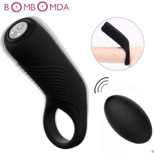 Sex Shop Penis Vibration Ring Sleeve Cockring Vibrator For Men Remote Control Massager G spot Stimulator Adult Sex Toys For Men
