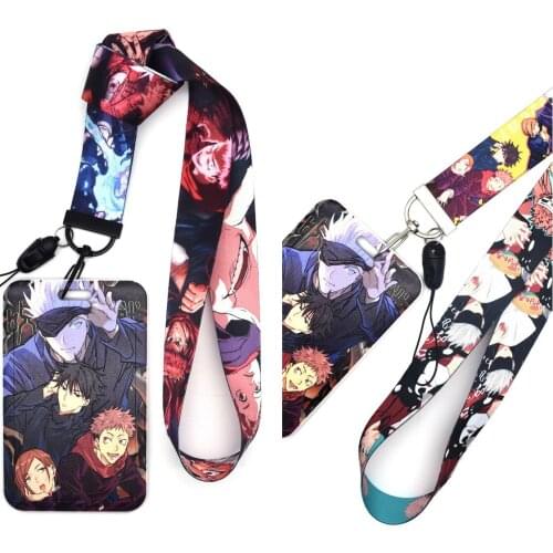 Jujutsu Kaisen Animation Card Holder Peripheral Mobile Phone Hanging Rope Combination Detachable Rope Card Case