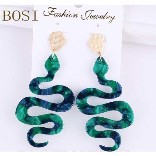 Snake Earrings for Women Fashion Acrylic Long Drop statement Resin Multicolor Jewelry acetic acid Geometric Earings Girl Brinco