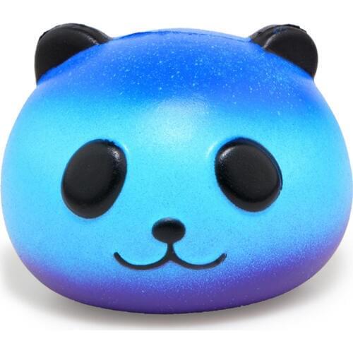 Jumbo Squishy Colorful Galaxy Panda Cute Slow Rising Stress Reliever Soft Squeeze Toy PU Bread Scented Xmas Fun Gift for Kid