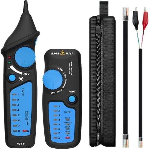 Network Cable Tester RJ45 RJ11 Wire Tracker Telephone Line Tester LAN TV Electric Line Finder Checker with Flashlight