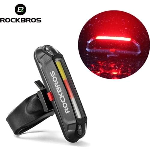 ROCKBROS Bicycle Light Taillight LED Waterproof Bike USB Rechargable Safety Back Light Riding Warning Saddle Bike Rear Light