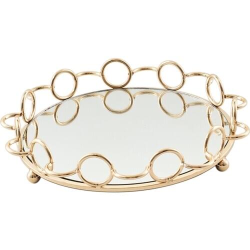 Mirrored Vanity Tray Holder For Perfume, Makeup Jewelry Display Candle