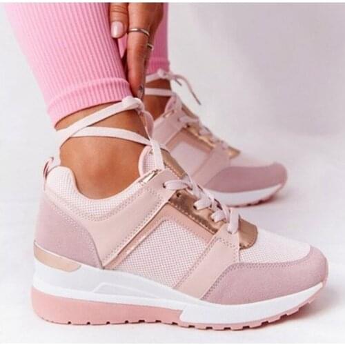 Women Sneakers Lace Up Womens Vulcanize Shoes Platform Sports Ladies Sneakers Breathable Casual Shoe for Women Running Walking