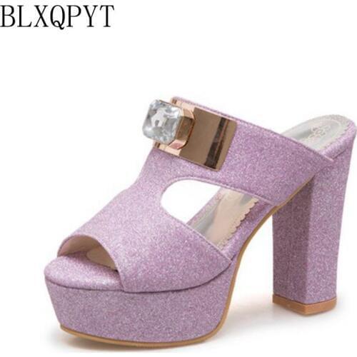 BLXQPYT Plus Big size 34-50 women Summer Slippers Style Sandals Fashion Sexy Super High Heels Party Wedding Shoes Woman 3358