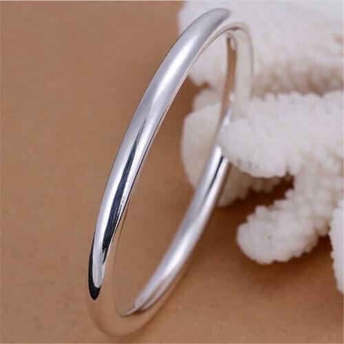 Women Bracelet 70mm Round Hoop Silver Color Hoop Cuff Bracelet For Women Girls Bangle Gift Jewelry