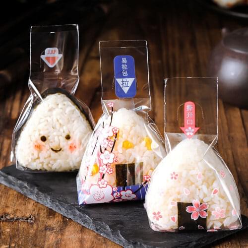 10pcs Japanese Style Triangle Rice Ball Packing Bag Japanese Cuisine Making Tools Bento Accessories