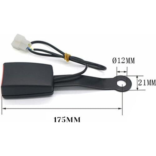 175mm 7/8" Camlock Auto Car Front Seat Belt Buckle Padding Socket Plug Connector with Warning Cable