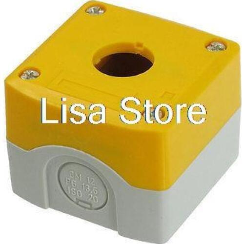 22mm Hole Yellow Gray Plastic Push Button Switch Holder Control Box