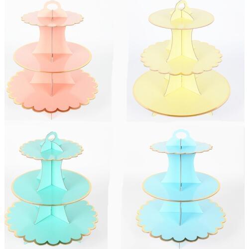 3 Tiers DIY Paper Cupcake Stand Dessert Candy Storage Holder Rack Wedding Birthday Party Cake Display Catering Serving Tools