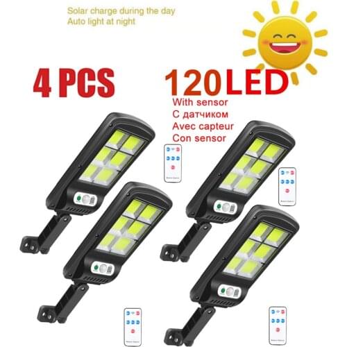 4pcs tabular oblong 100 LED Solar Lights Outdoor Sunlight Waterproof PIR Motion Sensor Street solar lamps For Garden Decoration