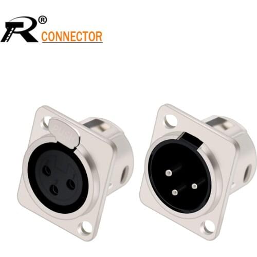 5Sets/10pcs XLR connector Nickel Plated 3pin XLR Female jack panel mount connector+XLR Male Panel mount audio jack speaker plug