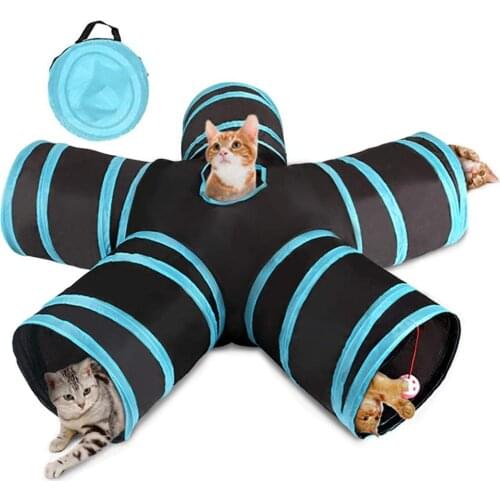 5-way Pet Cat Tunnel Play Toy Folding Funny Playhouse Tent Hunting Dog Supplies
