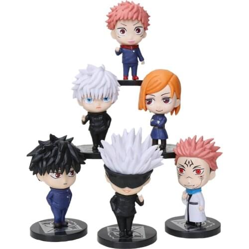 6pcs/set Japan Anime Jujutsu Kaisen Figure Gojo Satoru Action Figures Decoration Model Toys Decor Cosplay