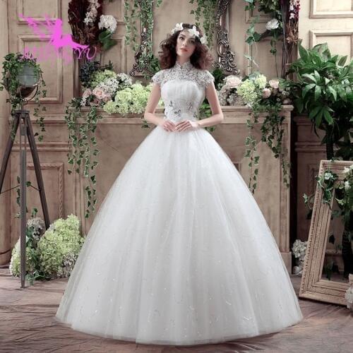 AIJINGYU 2021 princess Customized new hot selling cheap ball gown lace up back formal bride dresses wedding dress WK392