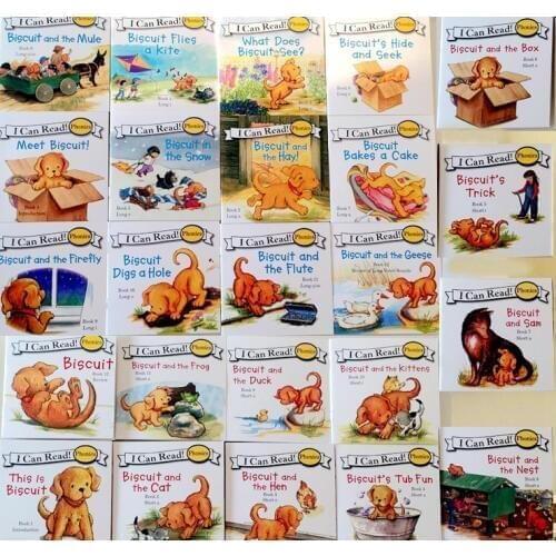 24 Books Biscuit Series Phonics English Picture Books "I Can Read" Kids Education Toys For Children Pocket Reading Book Age 0-6
