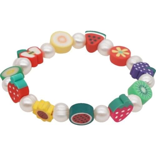 5PCS, Cute Fruit Bracelet For Women Fashion Jewelry 2021 Summer Beach Pearls Bracelet Vacation Bracelet Birthday Gift