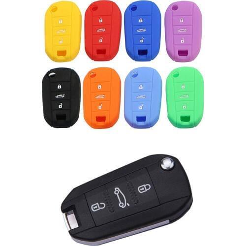 Carmilla 3 Button Silicone Rubber Car Key Case for Peugeot 3008 208 308 508 408 2008 Protector Cover Holder Skin Car Accessories
