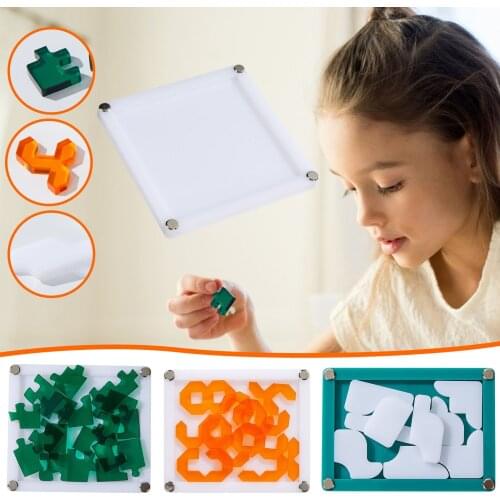 Childrens puzzle Toys Translucent Acrylic High Difficulty Irregular Shape Plane Number Puzzle Early Education Games Toys