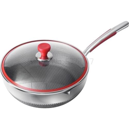 Stainless steel household Small wok non-stick cookware Frying steaming and multipurpose auxiliary food pot cookware wok pan