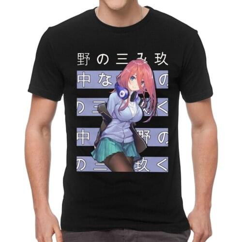 Miku Nakano T-Shirt Graphic The Quintessential Quintuplets Go Toubun no Hanayome Tshirt Short Sleeve Cool T Shirts Cotton Tee