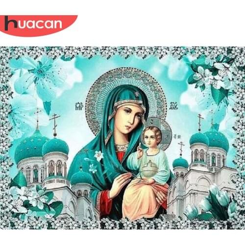 HUACAN 5D DIY Diamond Painting Virgin Mary Icon Diamond Embroidery Religion Full Square/round Mosaic Christian Home Decor