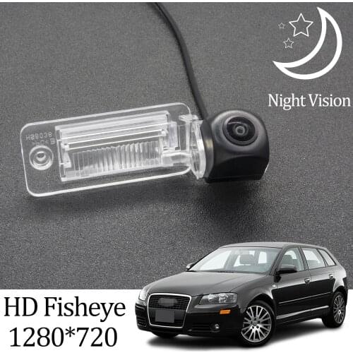 Owtosin HD 1280*720 Fisheye Rear View Camera For Audi A3/S3 8P 2003 2004 2005 2006 2007 2008 2009 Car Vehicle Parking Monitor