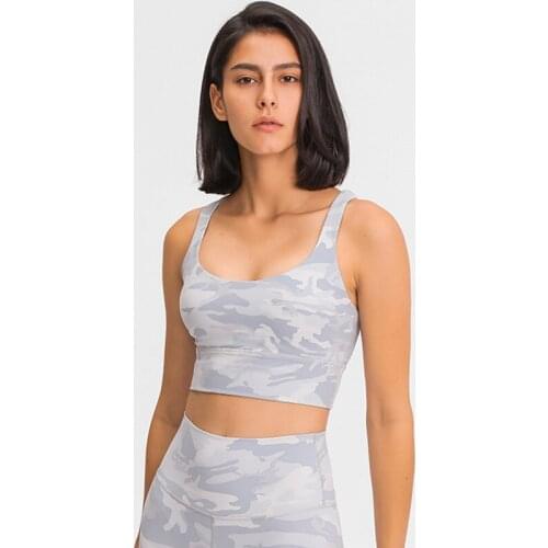 Camouflage Fitness Bra Sexy Back Cross Women High Strength Shockproof Gather Sports Bra Quick-Drying Running Yoga Bra Vest