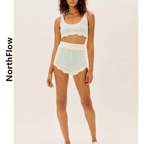 Northflow Shorts Women Striped Panelled Faldas Mujer moda Tassel Vintage Harajuku Saia Shorts Womens Two Piece Set