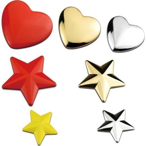 3D Metal Car Sticker Creative Heart Love Decal Star Styling Emblem Badge Red Auto Accessories for Mini Cooper Toyota Skoda Fiat