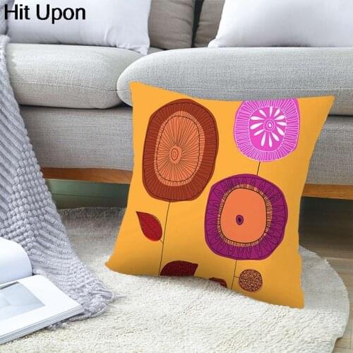 Fashion Cotton Linen Flower Pattern Throw Pillow Cushion Cover Seat Car Home Decor Sofa Bed Decorative Pillowcase 45x45cm