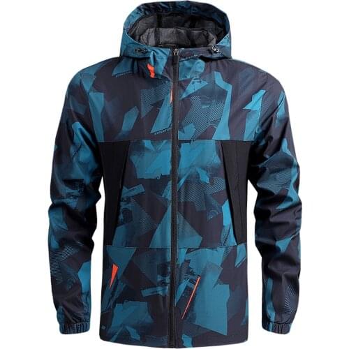 Mens Sportswear Casual Fashion Print Autumn&winter Long Sleeve Pockets Coats Куртка Мужская Mens Hooded Blouse Jacket 2021