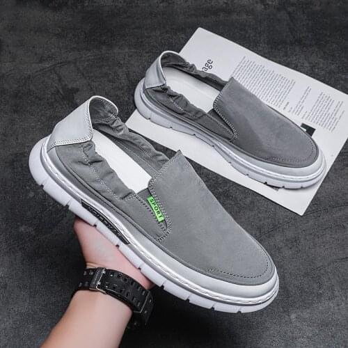 Mens Casual Loafers Summer Fashion Woven Fabric Breathable Slip-On Shoes High Quality Soft Comfortable All-Match Lazy Shoes7856