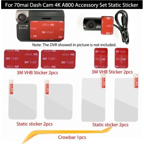 For 70mai Dash Cam A800 4K Accessory Set Static Sticker 3M Film and Static Stickers Suitable for 70 mai Car DVR 3M film holder