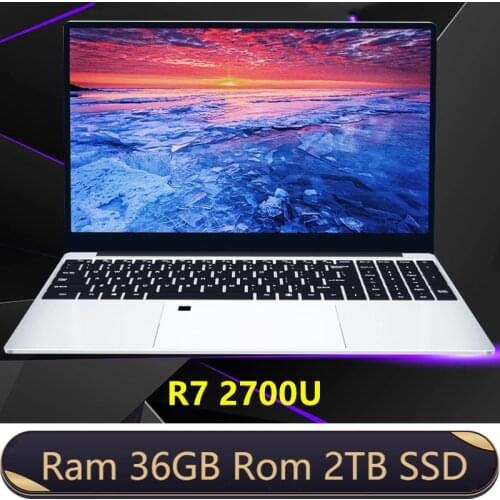 DDR4 RAM 36GB 2TB Gaming laptop NVME SSD Ultrabook Metal Computer with 2.4G/5.0G Ryzen R7 2700U windows 10 Pro Metal portable