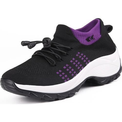 New Womens Running Shoes Brand Lace-up Mesh Shoes Breathable Sneakers Shoes Womens Outdoor Platform Shoes Fashion Sport Shoes