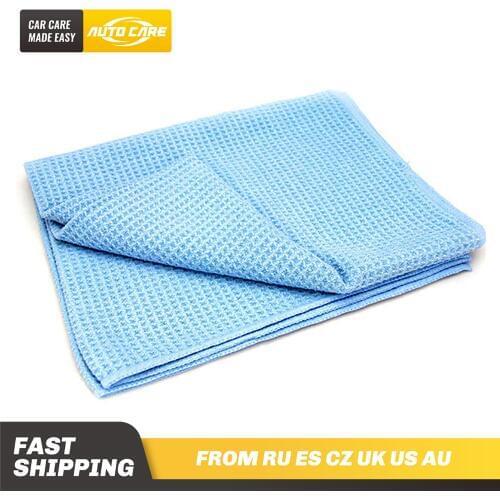 Auto Care The Best Water Magnet Microfiber Drying Towel with Waffle Weave Design for Car, Bath, Kitchen & Dogs 23.6"X 31.5" Blue