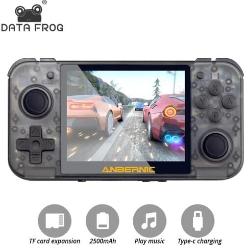 Data Frog RG350 3.5 Inch IPS Screen Retro Games Dual-Core 16G+128G TF Arcade Game Player RG 350 PS1 Portable Game Console