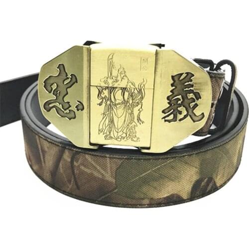 Western cowboy loyalty zinc alloy belt buckle PU leather retro pattern belt men and women the same gift decoration
