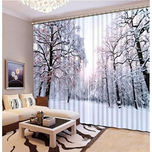 Luxury Blackout 3D Window Curtains For Living Room Bedroom snow curtains scenic curtain
