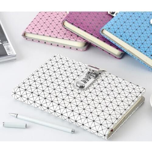 School stationery password book diary notebook stationery with lock notepad password book hand book A5