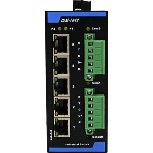 IDM-7842 Modbus gateway 2 channel optical isolation RS485/232 serial port 5 port Ethernet switch modbus tcp